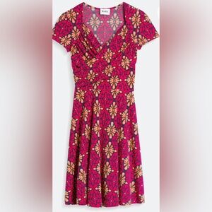 Leota red multi color mock wrap top dress. From stitch fix. Size M. NWT